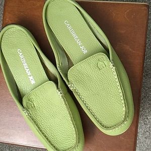 Caribbean Joe, women's 6.5, lime green mules
